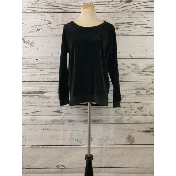 Cable & Gauge black velour long sleeves sweatshirt size Small - Picture 8 of 8